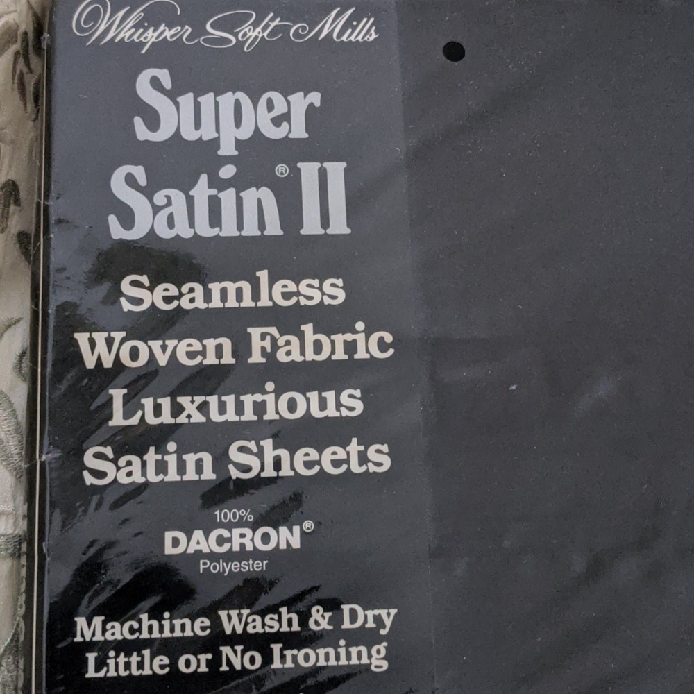 Vintage Black Satin Double Bed Flat Sheet NOS - Picture 3 of 5